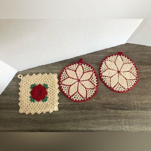 Vtg Handmade Crochet Pot Holders - Picture 6 of 9